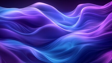 Fototapeta premium Abstract Purple and Blue Flowing Waves Background