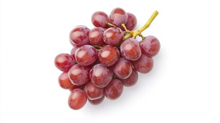 Fototapeta premium Fresh Red Grapes Cluster Isolated On White Background For Healthy Eating And Nutrition