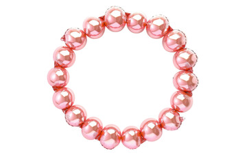Obraz premium A delicate pink elastic bracelet adorned with glossy beads, capturing a sense of playful elegance in simple fashion isolated on transparent background
