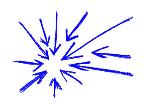 Arrow Implosion Crayon Chalk Drawing Vector