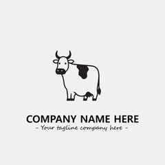 Cow illustration black and white for logo company vector image
