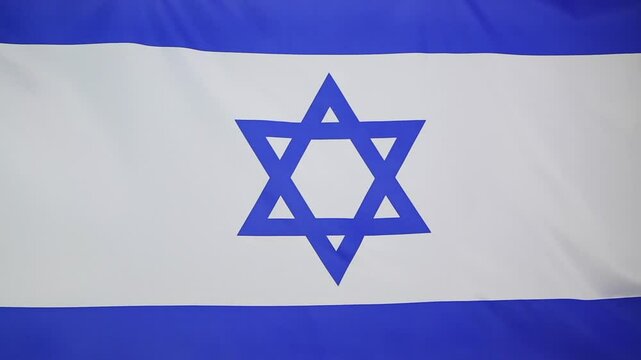 Textile flag of Israel, closeup