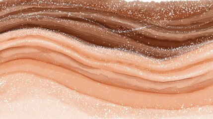 Obraz premium Abstract Earthy Tones with Sparkling Accents and Soft Fluid Lines in Brown and Beige Hues