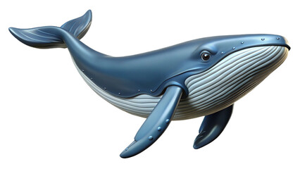 Fototapeta premium 3D, Full, a humpback whale, Various gestures, isolated transparent background 