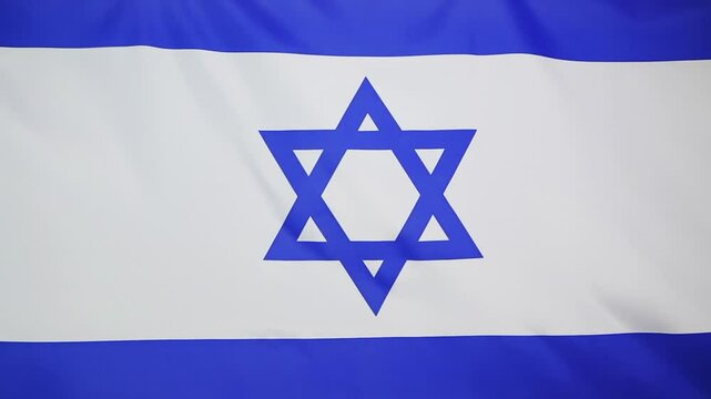 Textile flag of Israel, closeup
