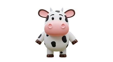 Fototapeta premium cartoon cow produces milk cute 