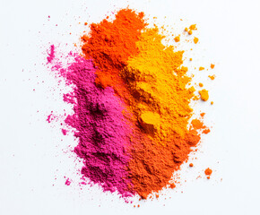 photo of a small mound of bright cinnamon on a white background