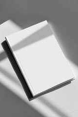 Elegant Blank Book Cover Mockup with Natural Light and Shadow Overlay – Realistic PSD Template