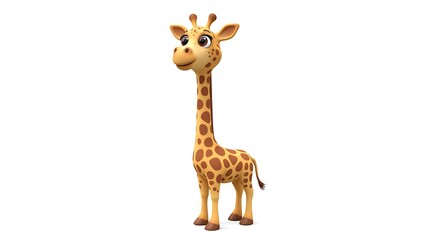 Obraz premium giraffe on white background cute cartoon