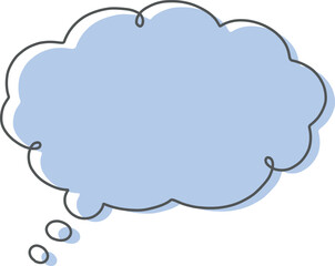 カラフルな考える吹き出しのイラスト素材