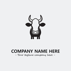 Cow illustration black and white for logo company vector image
