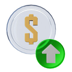 3d money coin dollar transfer payment finance business icon