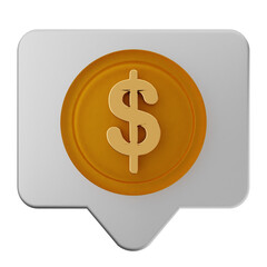 3d money coin dollar chat payment finance business icon