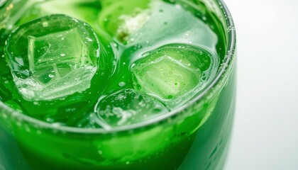 Close up Of Refreshing Green Drink