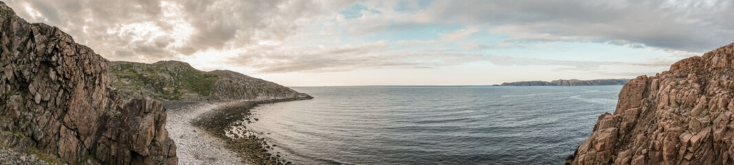 Rugged coastline with rocky cliffs