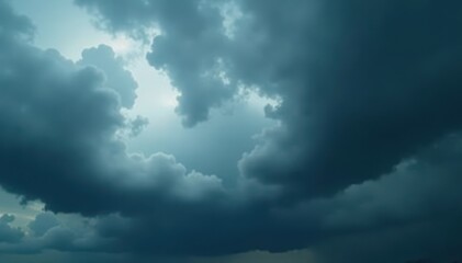 Obraz premium Dense, charcoal grey clouds gather, impending rain , climatic, weather forecast