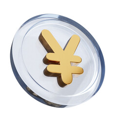 3d money coin yen payment finance business icon