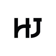 HJ monogram logo design letter text name symbol monochrome logotype alphabet character simple logo