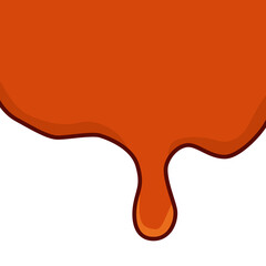maple syrup dripping melt sweet flat color vector illustration template design