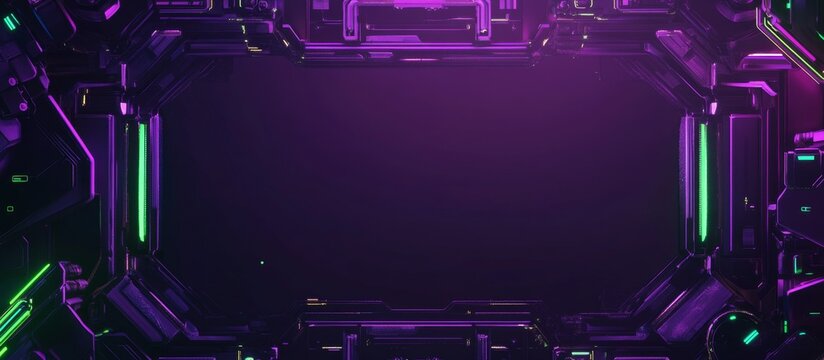 Futuristic, Purple, and Green, High-Tech Frame