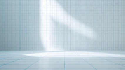 A clean, soft white grid wall background that adds structure without overwhelming the design.