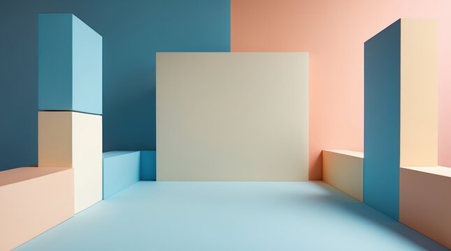 A minimalist stage blocks backdrop, offering simplicity and elegance for your visuals.