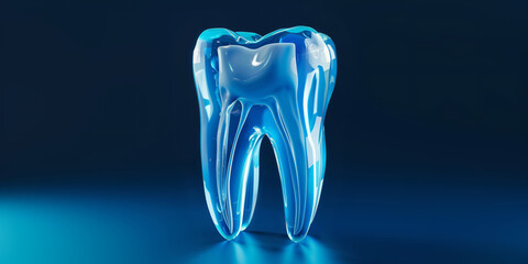3D teeth on dark background