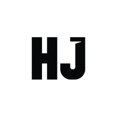 HJ monogram logo design letter text name symbol monochrome logotype alphabet character simple logo