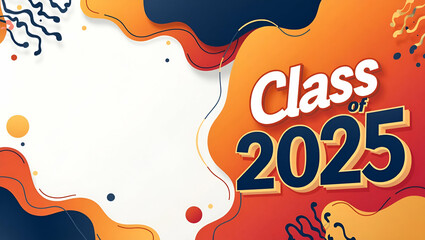 Refined Class of 2025 Banner Design: Modern Aesthetics, Bold Graphics & Inspirational Typography for Academic Milestones & Event Promotion in Premium Photo Stock