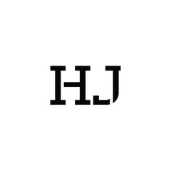 HJ monogram logo design letter text name symbol monochrome logotype alphabet character simple logo