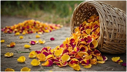 autumn leaves in the basket