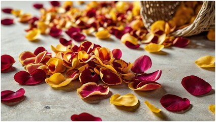 wedding rings on the petals