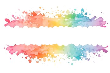 Obraz premium Rainbow coloured watercolour splatter design 