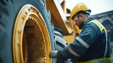 Technician inspecting and testing extraction machinery before the lithium mining season begins. Featuring machinery testing