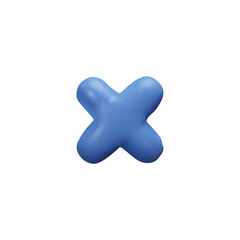 Multiply Math operation 3D plastic style vector icon, mathematic blue symbol, arithmetic calculation, formula mark