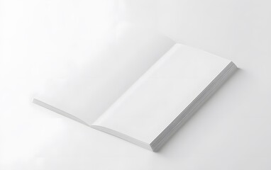 Blank Brochure Mockup Design Template, Open Leaflet, White Paper Stack