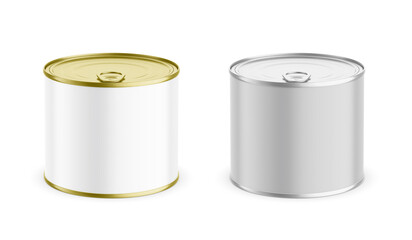 Round Tin Can Mockup 3D Rendering Isolated Background