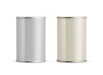 Metallic Tin Can Mockup 3D Rendering Isolated Background