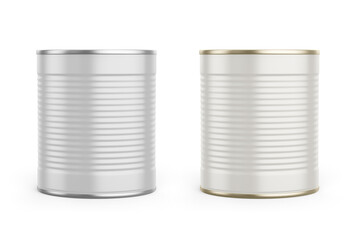 Metallic Tin Can Mockup 3D Rendering Isolated Background