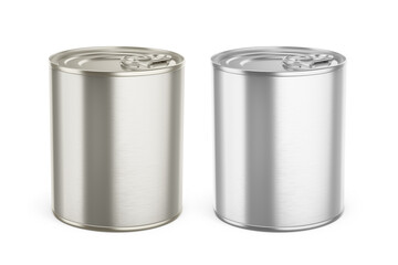 Metallic Tin Can Mockup 3D Rendering Isolated Background