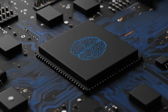 Circuit board with brain graphic (2)