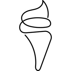 Continuous Ice Cream Line Drawing