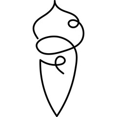 Continuous Ice Cream Line Drawing