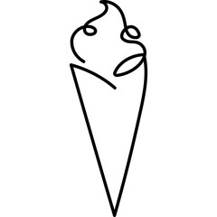 Continuous Ice Cream Line Drawing