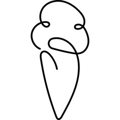 Continuous Ice Cream Line Drawing