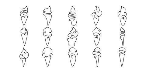 Continuous Ice Cream Line Drawing