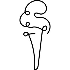 Continuous Ice Cream Line Drawing