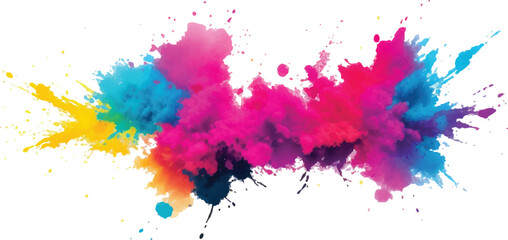 "Vibrant and Abstract Watercolor: Colorful Brush Strokes and Splashes in Rainbow Shades Create a Trendy and Modern Aquarelle Design, Set Against the Contrast of a Crisp White Background"

