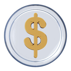 3d money coin dollar payment finance business icon