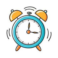 alarm clock icon, alarm clock vector illustration-simple illustration of alarm clock, perfect for alarm clock logos and icons
